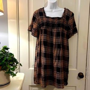 Black and brown plaid short dress size small